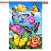 Briarwood Lane Summer House Flag 40x28 For Outdoor Butterflies and Tulips For Summer House Flag - 4 of 4