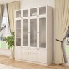 FUFU&GAGA Modern Simple Wardrobe Frosted Glass Door Combination Clothes Storage Cabinet White - 2 of 4