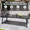 Crestlive Products Patio Outdoor Dining Table, Aluminum Frame with Umbrella Hole Outdoor Furniture Black - 4 of 4