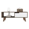 Coffee Table, One Open Shelf, One Drawer, Dark Brown/White - 4 of 4