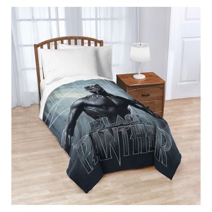 Marvel Black Panther Bed Blanket (Twin), Blue Black