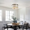 ALOADECOR Matte Black Coastal Natural Capiz Round Flush Mount 5-Light Modern Ceiling Light Fixture for Living Room and Dining Room - 2 of 4