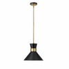Soriano Industrial Pendant Light - Matte Black & Brushed Nickel, 1 Bulb, Dimmable, 13.25" - 3 of 4