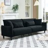 97'' Teddy Velvet Modern 3-Seater Sofa with 4 Pillows and Solid Wood Frame - 2 of 4