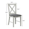 VECELO Rustic Wooden Dining Chairs Set of 2/4/6, Rubber Wood Kitchen Chairs with Padded Seat & Elegant Hollowed Backrest, Gray - 3 of 4