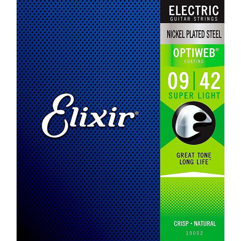 Elixir Electric Guitar Strings With OPTIWEB Coating, Super Light (.009-.042), 1 of 4