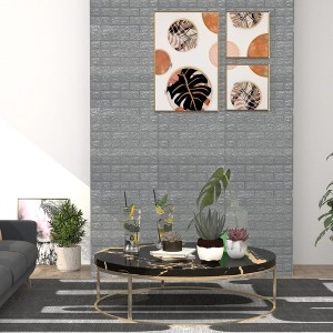 vidaXL 3D Wallpaper Bricks Self-adhesive 40 pcs Anthracite - 1 of 4