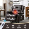 Faux Leather Massage Swivel Rocker Recliner Chair with Vibration Massage, Heat, Rocking Function, Side Pockets, 2 Cup Holders and USB Charge Port - 3 of 4