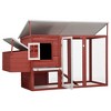 vidaXL Outdoor Chicken Cage Hen House with 1 Egg Cage Red Wood - 3 of 4