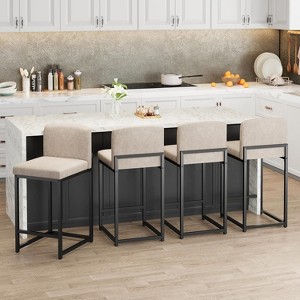 Bar Stools Set of 2/4/6,Modern Barstools with Backs,Counter Height Bar Stool Chairs for Kitchen Island - 1 of 4