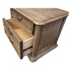 HOMES: Inside + Out Nial 3 Drawer Nail Nightstand Natural : Rustic Bedside Table with Metal Glides - 3 of 4