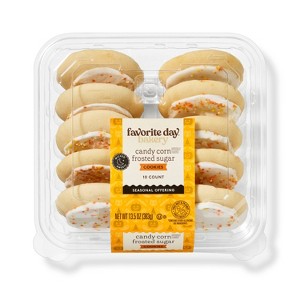 Halloween Candy Corn Frosted Sugar Cookies - 13.5oz/10ct - Favorite Day™ - 1 of 3