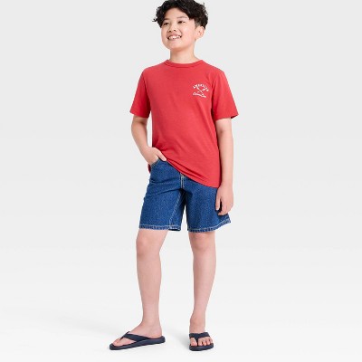 Детские Cat & Jack Kids' Short Sleeve 'American Summer Camp' Graphic T-Shirt - Cat & Jack™ Red L — фото 3