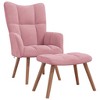 VidaXL Relaxing Chair with a Stool Pink Velvet - 2 of 4