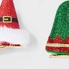 Christmas Hat Pelican Hair Clip Set 2pc - Red/Green/White - 3 of 3