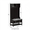 FURNIinspire Utility Storage Cabinets Hallway Storage Cabinet, Hall Tree Entryway Shoe Rack Bench With Padded Seat Cushion, Black, 16.5"*34.5"*68" - 3 of 4