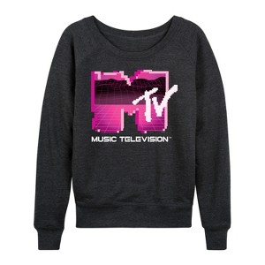 Women's - MTV - Retro Gamer Logo Lightweight French Terry Wide Neck Long Sleeve Shirt - 1 of 4