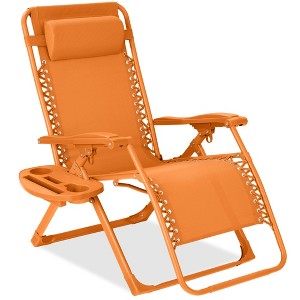 Best Choice Products Monochromatic Zero Gravity Chair, Folding Patio Recliner w/Side Tray, Headrest - 1 of 4