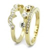 Slickblue Women's Stainless Steel Ring with IP Gold Finish and Clear Simulated Crystal, Size 5-10 - 4 of 4