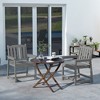 Outsunny All-Weather Patio Chair, HDPE Patio Dining Chair, Heavy Duty Wood-Like Outdoor Furniture - 3 of 4