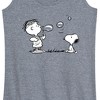 Women's - Peanuts - Rerun And Snoopy Bubbles Graphic Racerback Tank - 2 of 4