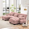 TiramisuBest Luxury Oversized U-Shaped Modular Sofa, Deep Seat Cloud Couch with 2 Ottomans for Living Room, Chenille White - 3 of 4