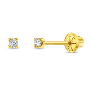 Girls' Prong Set Diamond Screw Back 14k Gold Earrings - In Season Jewelry - 1 of 4