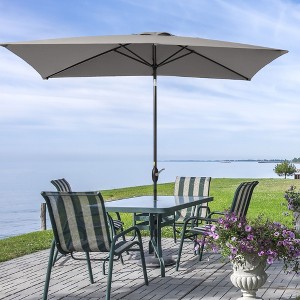 Sonkuki 10×6.5FT Rectangular Patio Umbrella with 200gsm Solution-Dyed Fabric - 1 of 4
