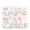 Hudson Baby Infant Girl Cotton Flannel Burp Cloths, Girl Woodland Pals 10-Pack, One Size - 2 of 4