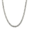 Black Bow Jewelry Mens 7.5mm Sterling Silver Square Solid Byzantine Chain Necklace - 3 of 4