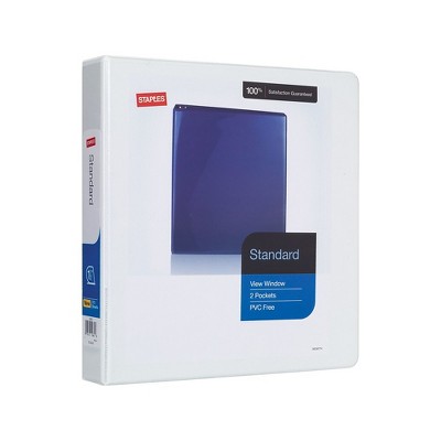 Staples Standard 1 1/2" 3-Ring View Binder White (26438-CC) 55409/26438