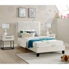 TiramisuBest Walnut 3-Piece Rubberwood Bedroom Set, Platform Bed with Two Nightstands, Queen - 2 of 4