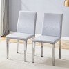 Modern Faux Leather Dining Chairs Set Of 2,Dining Chair with Metal Legs,High-Back Design Accent Chair For Dining Room Kitchen-Coolbibila - 2 of 4