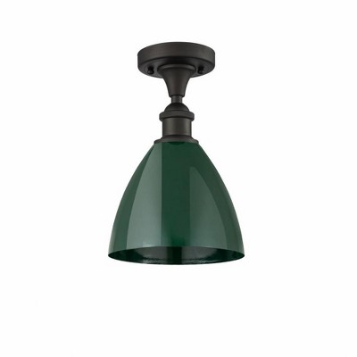 Plymouth Dome - 1 Light Semi-Flush Mount In Industrial Style-11.25 Inches Tall and 7.5 Inches Wide