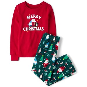 The Children's Place Kids Matching Family Merry Christmas Long Sleeve Cotton And Microfleece Pajamas - 1 of 4