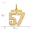 Black Bow Jewelry 14k Yellow Gold, Jersey Collection, Medium Number 57 Pendant - 2 of 3