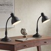 360 Lighting Breck 17" High Small Traditional Desk Lamps Set of 2 Gooseneck Arm Brown Dark Bronze Finish Metal Home Office Living Room Bedroom Bedside - 2 of 4