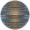 Blue Brown And Sky Blue Striped Washable Indoor Outdoor Area Rug - 4 of 4