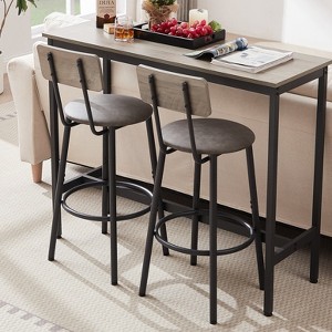 Hrinhom 3-Piece Bar Table Set with 2 Bar Stools,Dining Table Set - 1 of 4