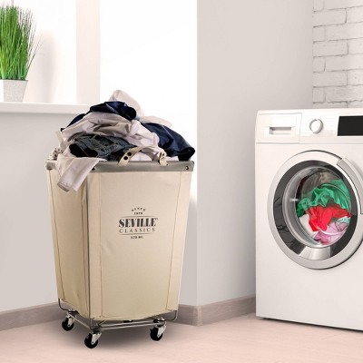 Seville Classics Rolling Commercial Laundry Hamper