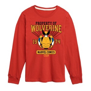 Boys' - Marvel - Property of Wolverine Long Sleeve Graphic T-Shirt - 1 of 4