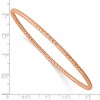 Chisel Stainless Steel Polished and Textured Rose IP-plated 2mm Slip on Bangle - 3 of 4