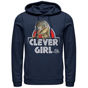 Men's Jurassic Park Clever Girl Raptor Pull Over Hoodie - 1 of 3