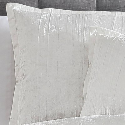 King White Crushed Velvet 7-Piece Comforter Set