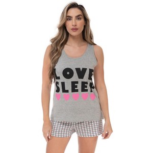 Just Love Womens Tank & Short Cute Pajama Set - Ribbed PJ Sets Sleepwear Loungewear - 1 of 3