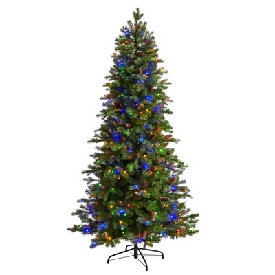 Nearly Natural 7’ Fraser Fir Prelit Led Multi Color Light Artificial ...