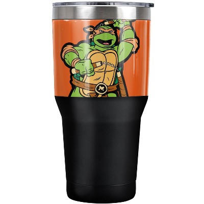 TMNT Mikey And Logo Steel Tumbler 30oz Coffee Travel Mug