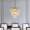 ALOADECOR 18'' 4-Light Mid-Century Modern Glam Antique Gold Crystal Tiered Chandelier Luxury Ceiling Hanging light For Dining Room Living Room - 4 of 4