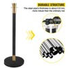 VEVOR Crowd Control Stanchion, Set of 6 Pieces Stanchion Set, Stanchion Set with 5 ft/1.5 m Black Velvet Rope, Black Crowd Control Barrier, Black - 3 of 4