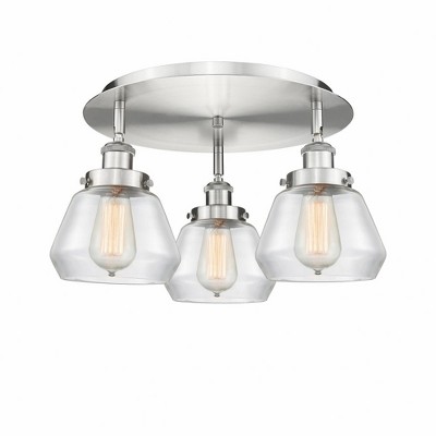 Fulton - 3 Light Flush Mount In Art Deco Style-8 Inches Tall and 18.25 Inches Wide